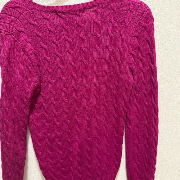 Ralph Lauren Fuchsia V-Neck Sweater - Picture 4 of 4